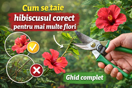 taiere hibiscus corecta pentru mai multe flori cu foarfeca de gradina