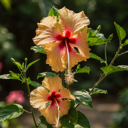 Hibiscus Dainty Cream  (trandafir japonez) in ghiveci de 13 cm - flori decorative